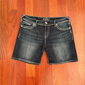 Silver Jeans Dark Blue Jean Shorts
